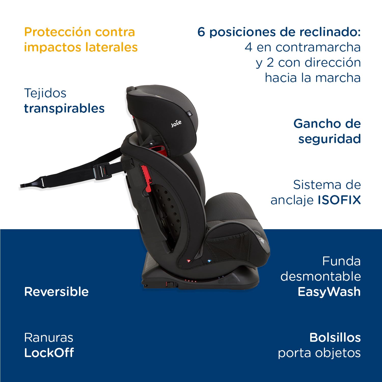Joie Stages FX Autoasientos para Bebe - Asiento para Bebe Carro - ISOFIX - Grow Together hasta 8 Años - Sistema contra Impactos Laterales - Booster Car Seat - Silla para Bebé Auto