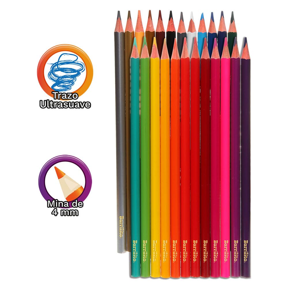 Barrilito Lápices Largos de Color, 24 Piezas. 7993LCP