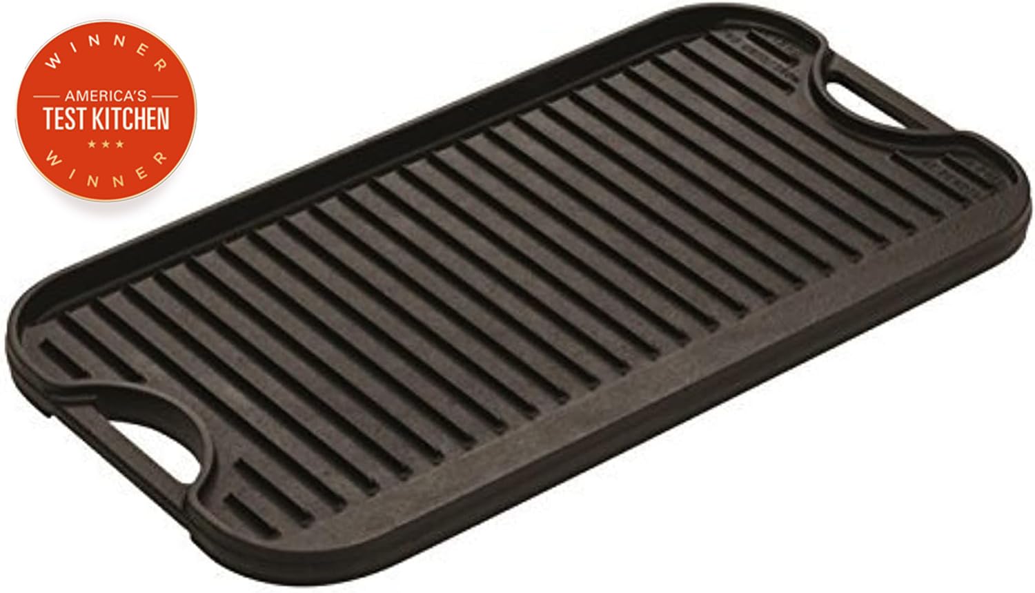 Lodge LPGI3 Parrilla Reversible de hierro fundido, 20 pulgadas x 10.4 pulgadas, 1 pieza