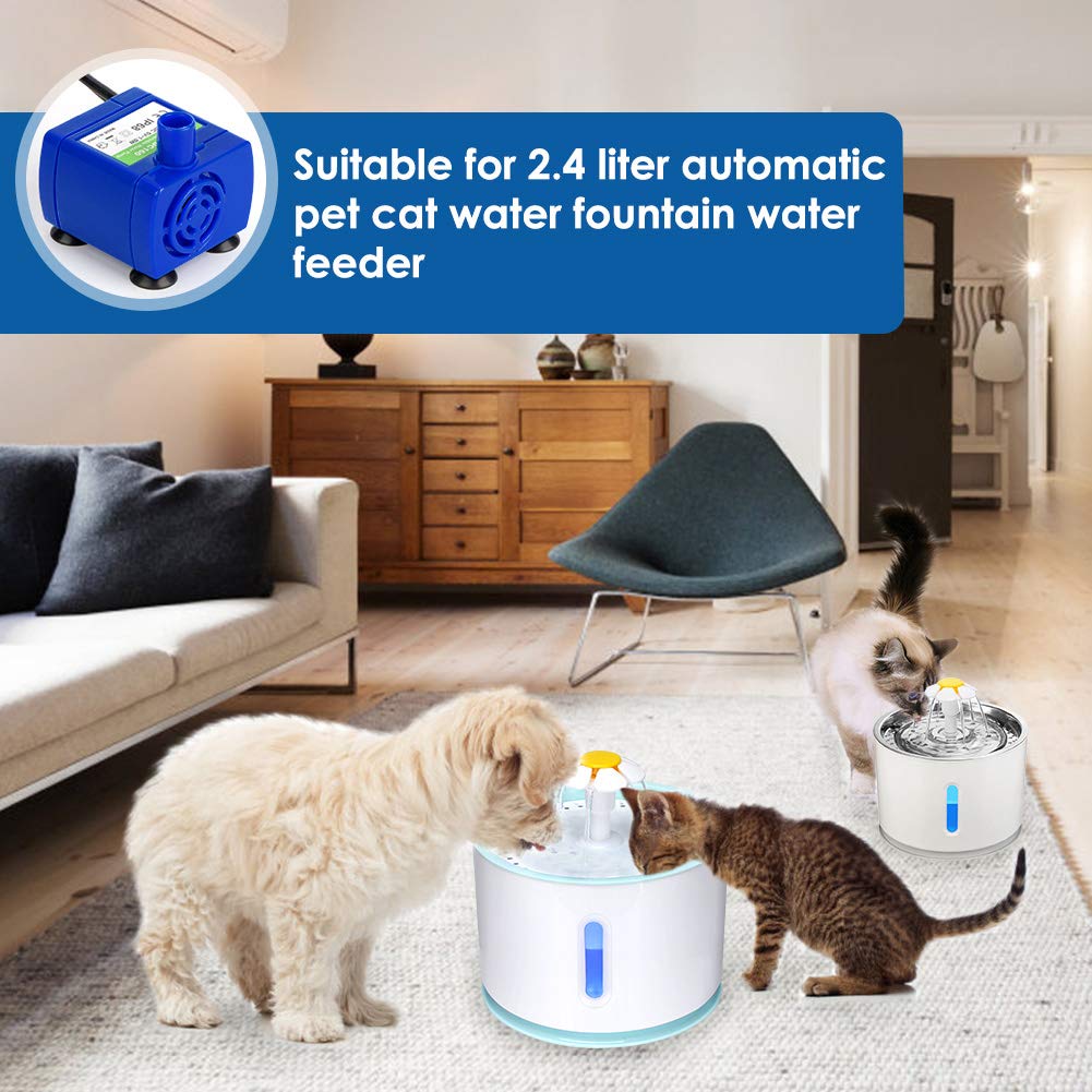 Bomba de Fuentes para Mascotas, Bomba de Repuesto para Fuentes de Agua para Mascotas Fuentes para Gatos/perros Bomba de Fuente para Mascotas Súper Silenciosa para Dispensadores de Agua