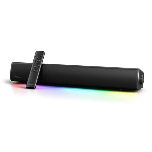 Sound Blaster GS3 - Barra de sonido compacta para juegos RGB con tecnología SuperWide y alimentada a través de USB, Bluetooth 5.4, puerto de salida de auriculares, para PC y Mac (GS5 (negro))