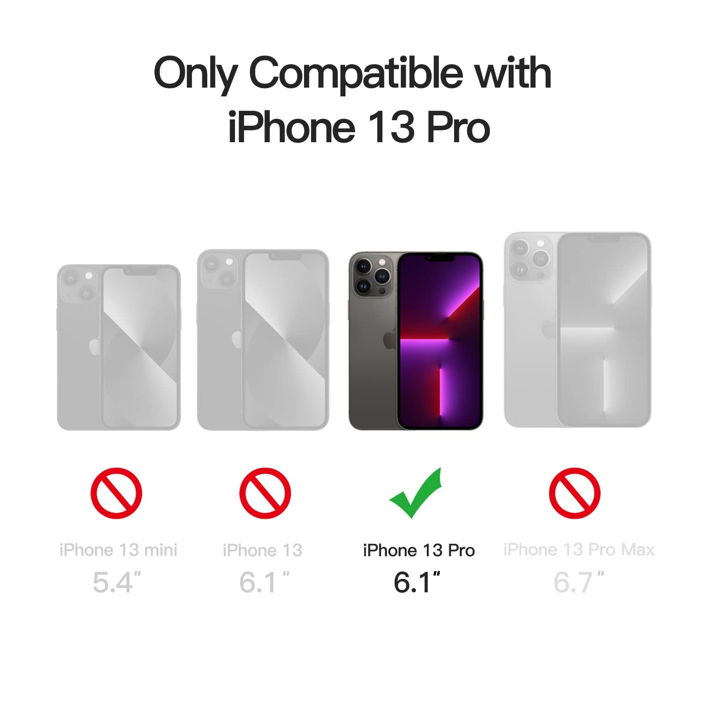 JETech Funda Magnética para iPhone 13 Pro 6.1 Pulgadas Compatible con MagSafe, Carcasa Translúcida Mate Trasera Fina Antigolpes de Protección Lente Cámara Completa (Negro)