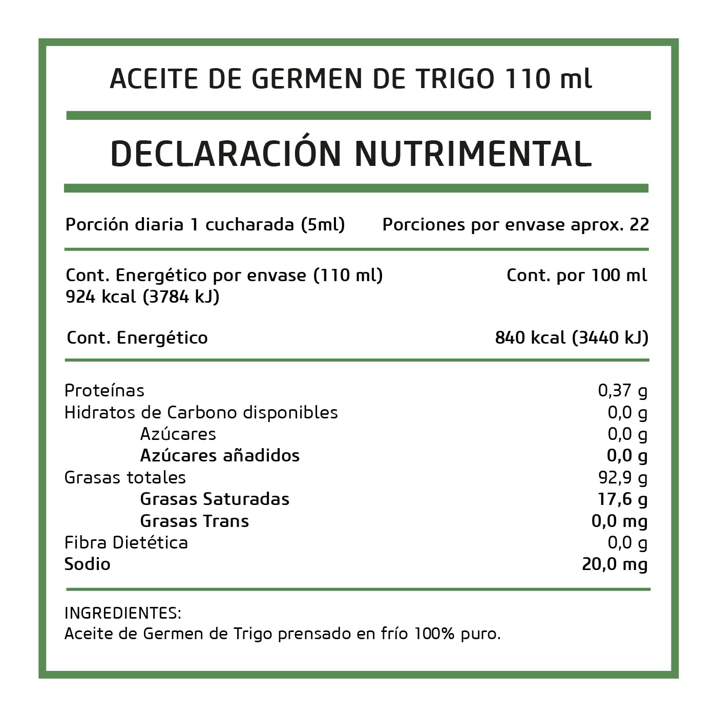 Pronat | Aceite Germen de Trigo 110 Ml