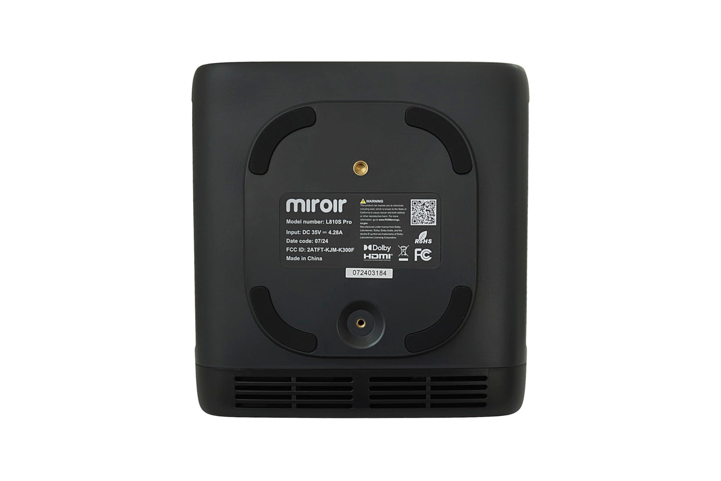 Miroir L810S Pro Smart 1080p Proyector portátil - Transmisión de TV Android, enfoque automático, altavoces duales de 10 W, HDMI/USB-C, Wi-Fi/Bluetooth, visualización de 200 pulgadas, cine en casa y
