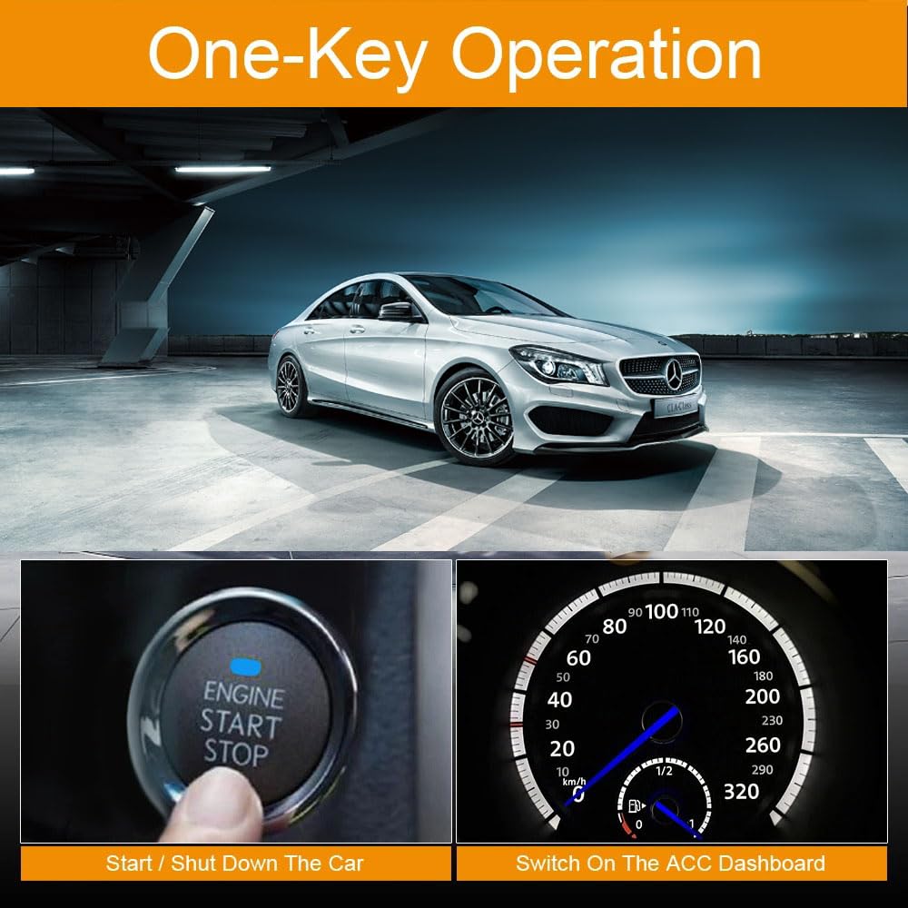 Sistema de Alarma Antirrobo Qmcandy con Control Remoto Bluetooth y Arranque con Botón para Automóvil