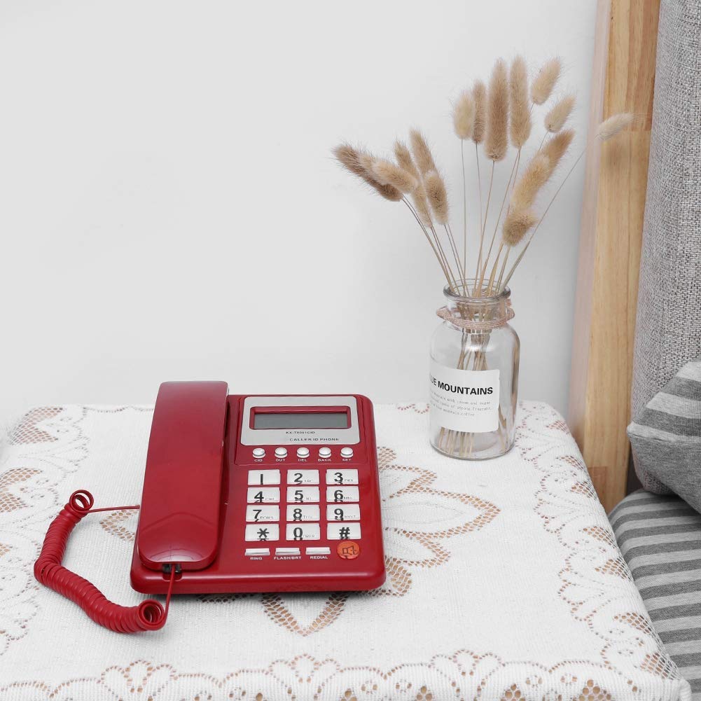 Teléfono con Cable teléfono inalámbrico teléfono Fijo de Modo Dual DTMF/FSK para el hogar, Hotel, con Pantalla de identificación de Llamadas y función Teléfonos Analógicos y DECT