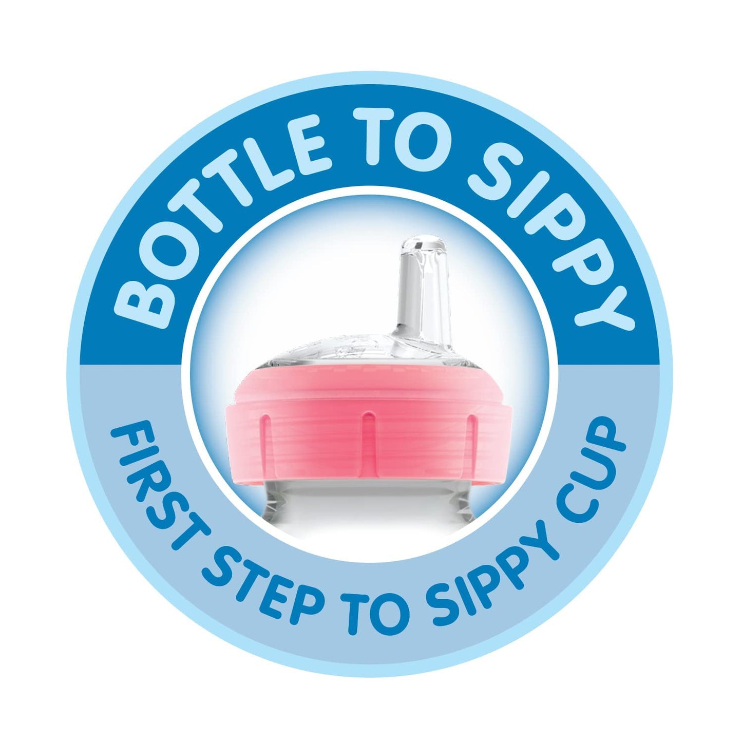 Botella de Cuello Ancho Dr. Brown's Azul Claro con Asas de Silicona para Fácil Agarre 6 m+