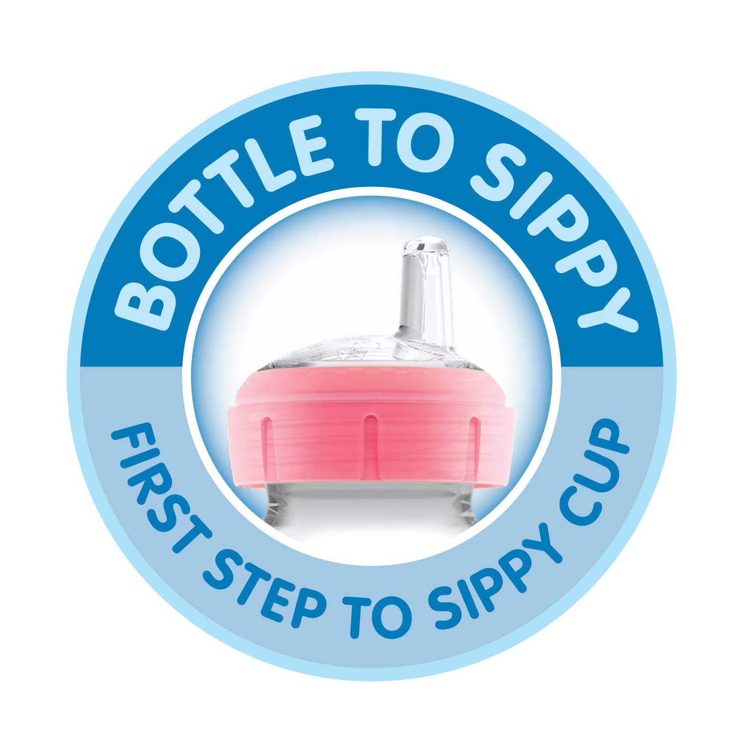 Botella de Cuello Ancho Dr. Brown's Azul Claro con Asas de Silicona para Fácil Agarre 6 m+