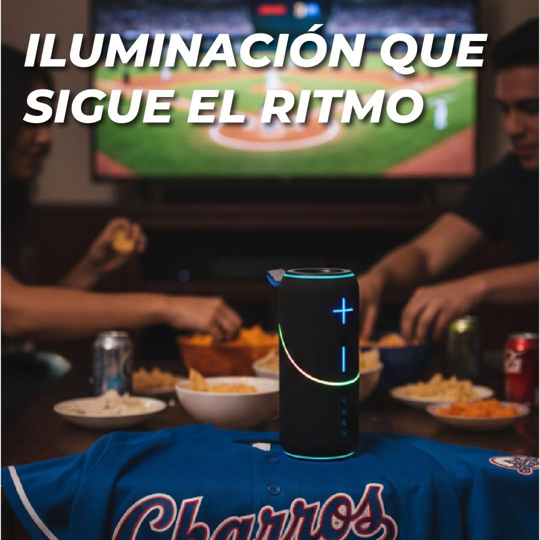 Bocina Bluetooth CONTROL EXPERT Negro Edición Especial Charros de Jalisco Slugger TWS RGB para Hombre