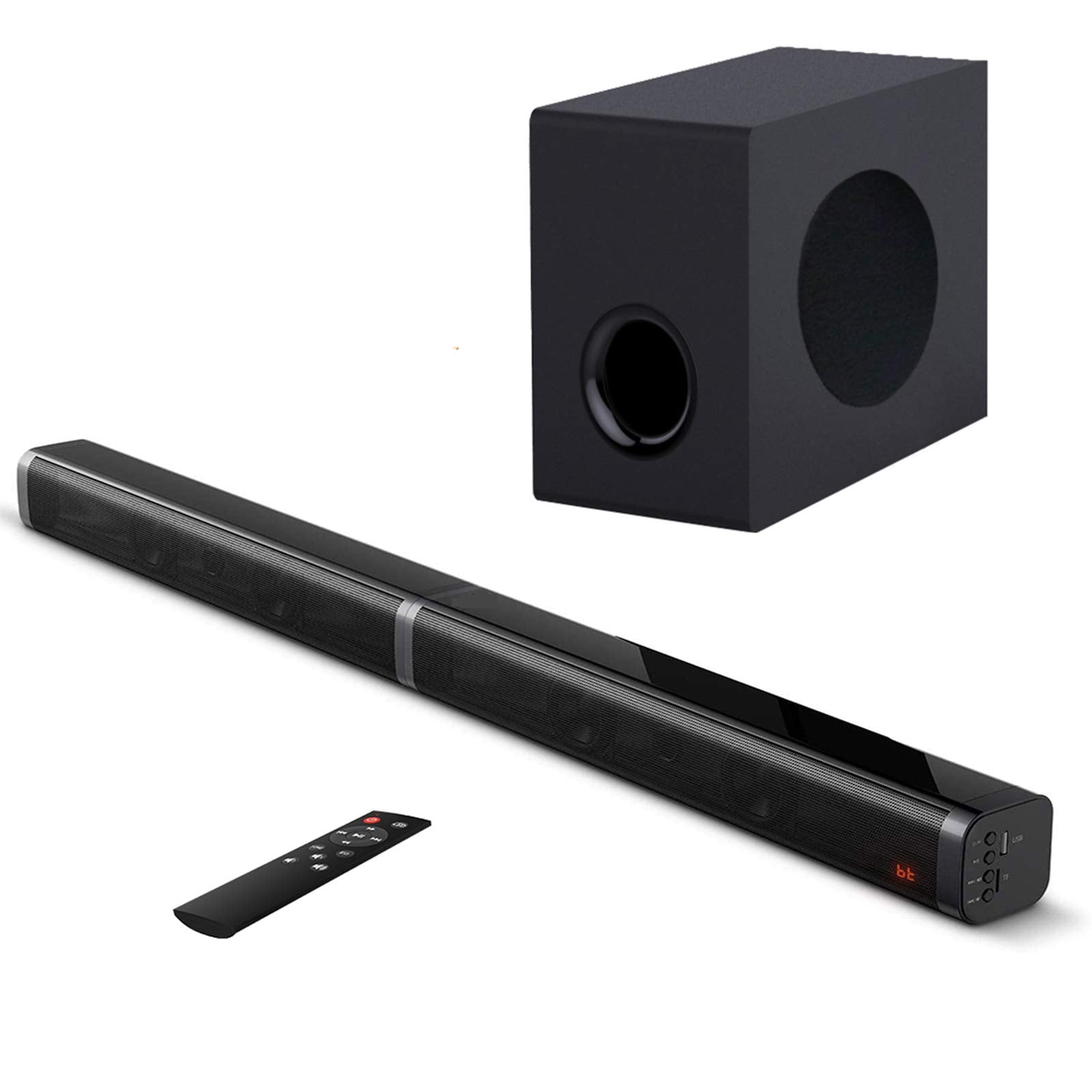 Barra de Sonido SAMTRONIC 2.1 Canales con Subwoofer Desmontable para TV de 37 Pulgadas y Juegos