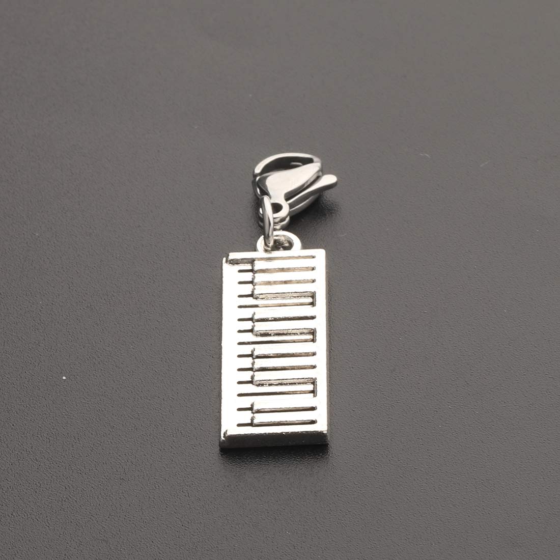 CHOORO - Llavero con colgante de teclado de piano con cierre para pianista, profesor de piano, amantes de la música, Gris, 3inch
