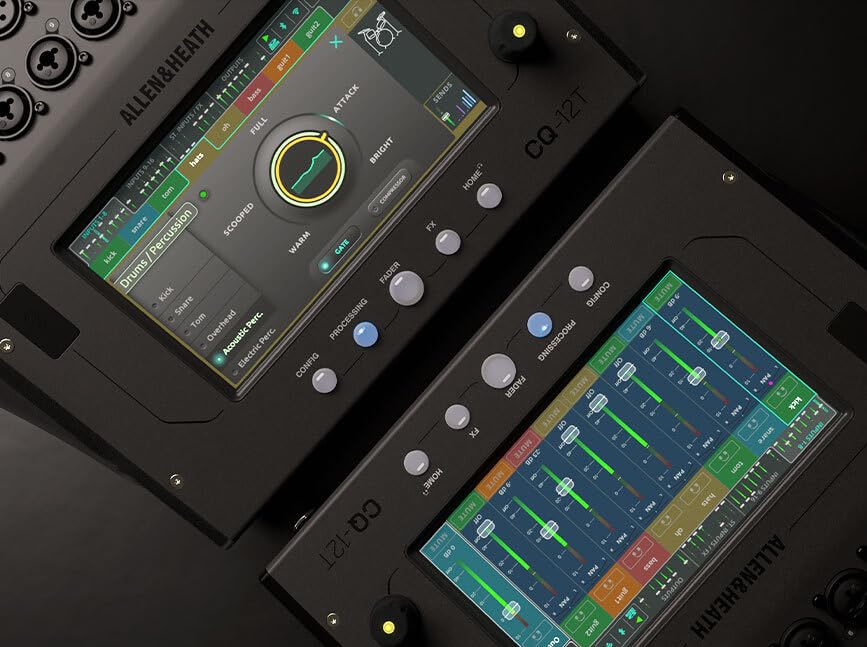 Mezclador Digital Allen & Heath CQ-12T Bluetooth y Pantalla Táctil de 7 Pulgadas