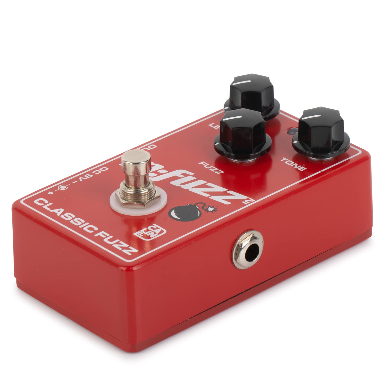 Caline CP-504 - Pedal de efecto de guitarra Fuzz True Bypass carcasa de aleación de aluminio, pedal M-FUZZ, color rojo