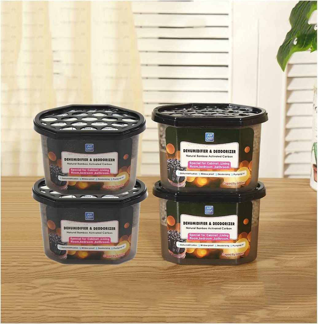 Cajas Absorbentes de Humedad YITIKA Negro Eficiencia Sin Fragancia 4 Unidades