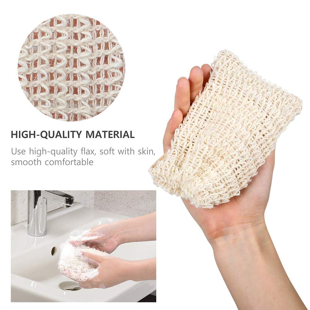 BUYGOO Paquete de 20 bolsas exfoliantes de jabón, bolsa de jabón de malla de sisal hecha a mano con cordón para uso en baño y ducha