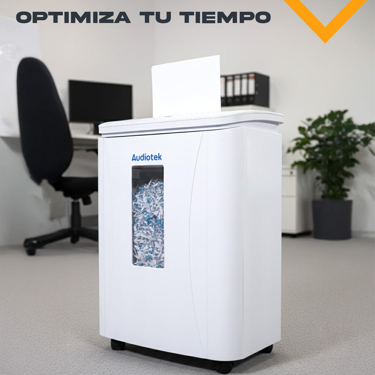 Trituradora de Papel AUDIOTEK Negro Corte Cruzado P4 150 Hojas con Alta Seguridad para Oficina y Hogar