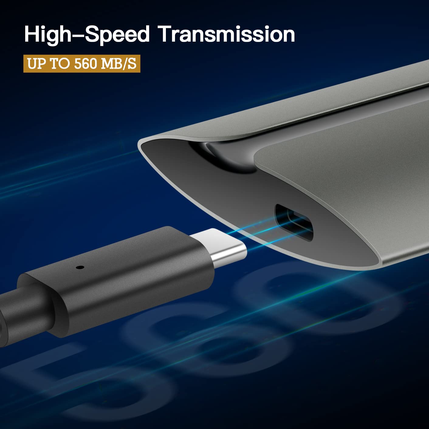 HIKSEMI T300S, SSD Externo Portátil, 1TB, Lectura: 560MB/s, USB 3.2 Tipo C, Compatible con Win/Mac/Android 4.0 para Arriba, Resistente a Caídas y Golpes