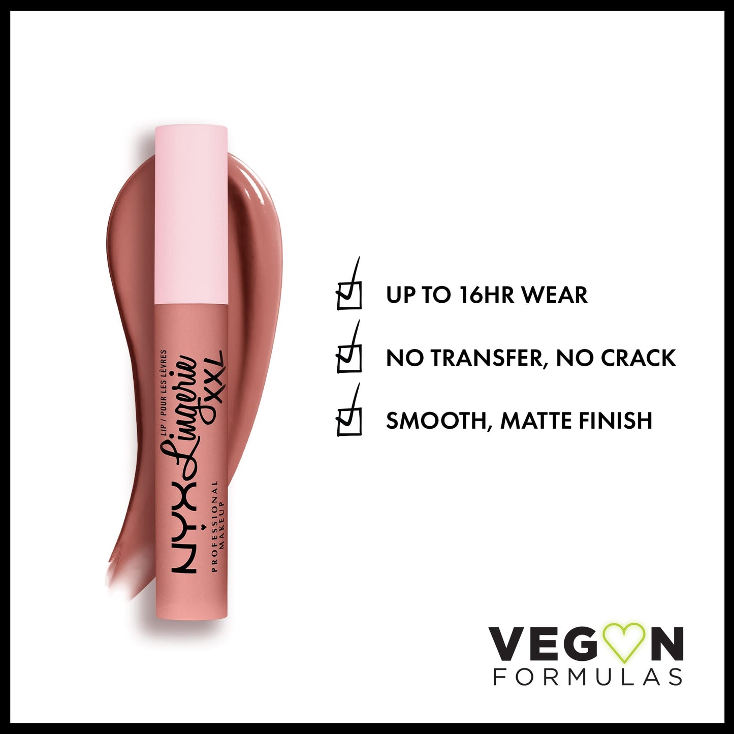 Lápiz Labial Líquido Mate NYX Professional Rosa Nude Lencería XXL Desvestida