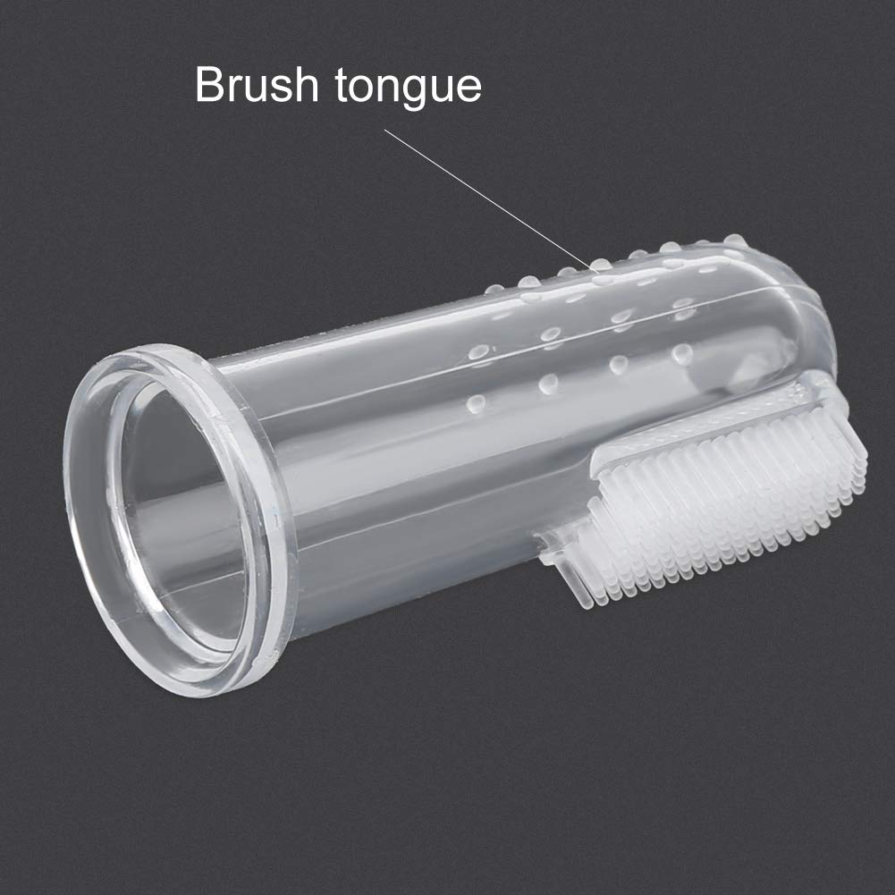 Cepillo de dientes para dedos de bebé de 10 piezas, cepillo de goma para bebés recién nacidos, masajeador de silicona suave, cuidado bucal, limpieza(Transparente)