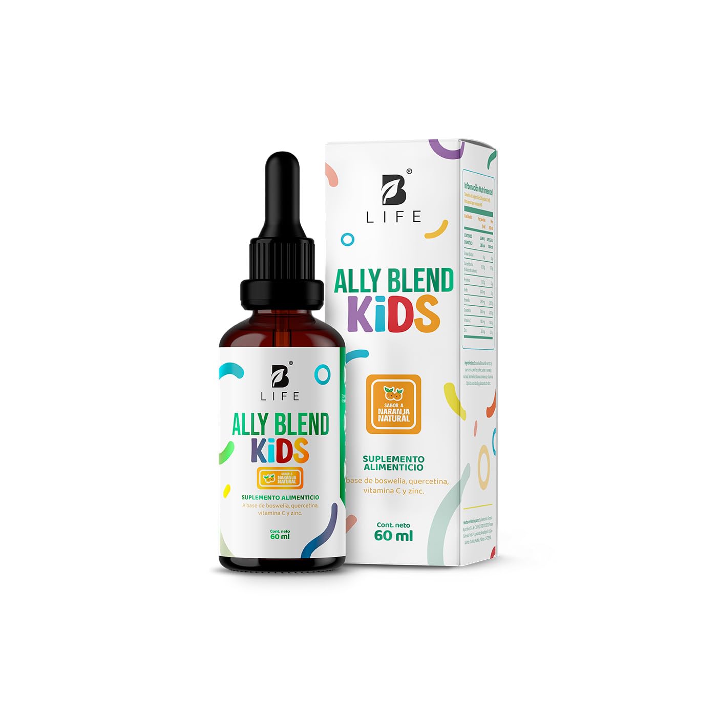 Gotas Vitamina C y Zinc Ally Blend Kids B Life 60 ml para Niños