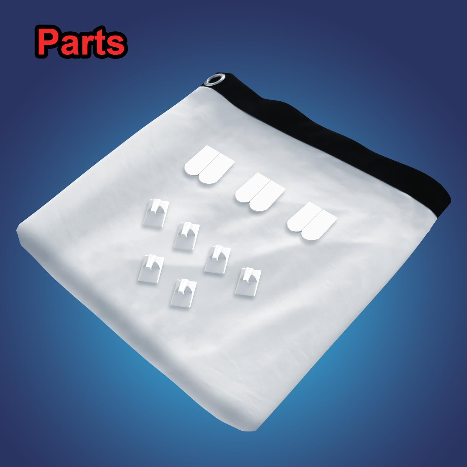 Proyector de Halloween holograma plegable de visualización de 100 pulgadas, portátil antiarrugas para interiores, proyector de video de doble cara para proyectar videos de Halloween, película nocturna