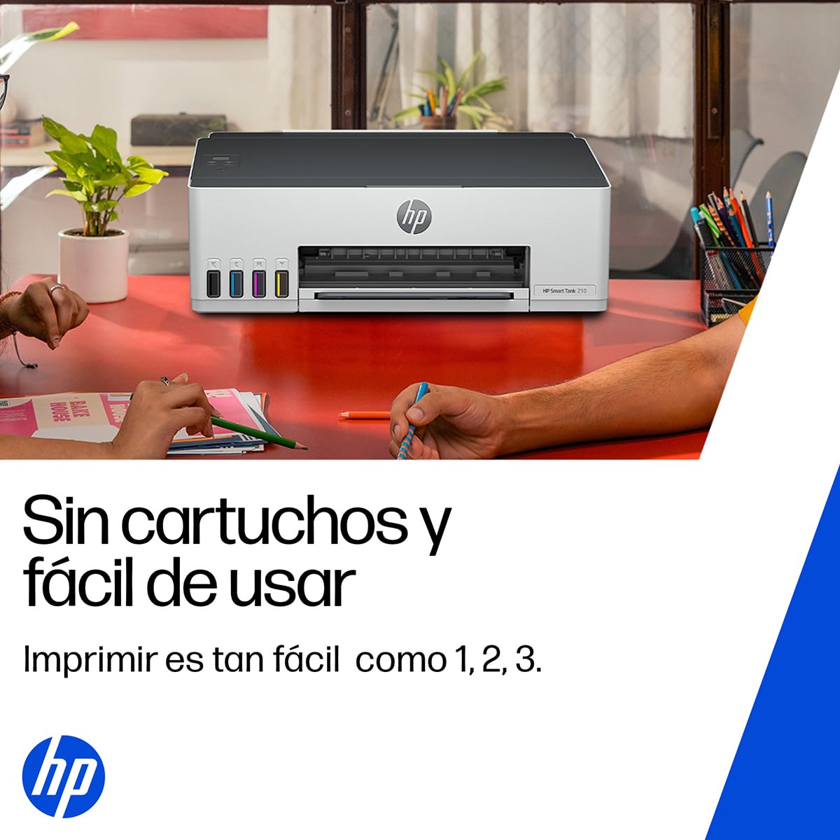 HP Impresora Smart Tank 210, Tinta Continua, Color, Wi-Fi,USB, Bluetooth, Dúplex (Doble Cara) Manual, Impresión Smart App, hasta 2 años de Garantía* (3D4L3A)