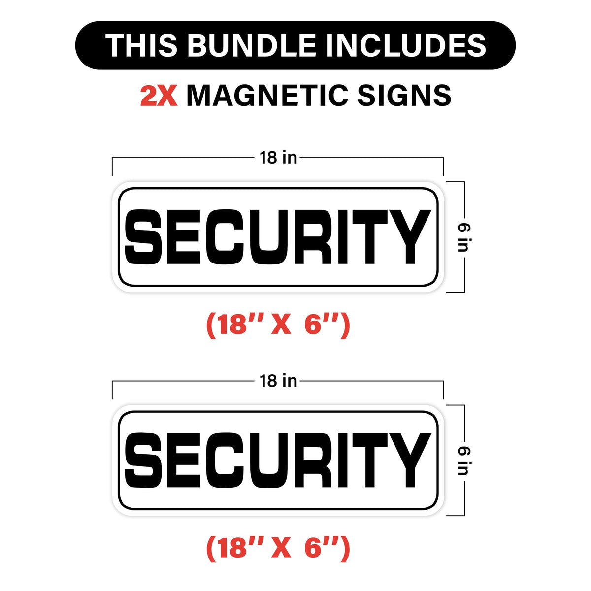 Señal Magnética Rover Patrol Security Blanca de 11 x 6 Pulgadas para Vehículos y Camiones