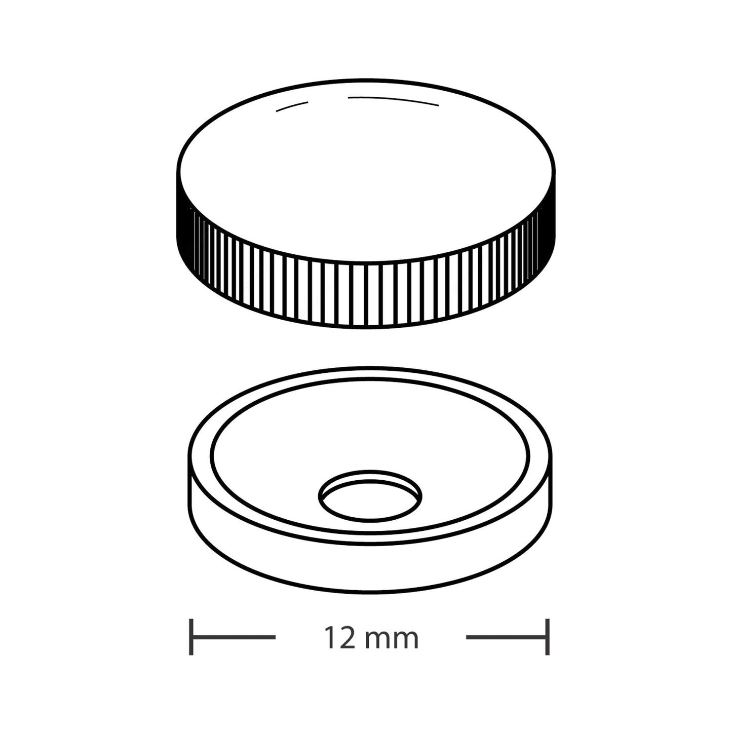 Rok Hardware - Juego de 10 tapas de rosca de metal avellanado de 15/32 pulgadas (12 mm) para tamaño #6 y #8