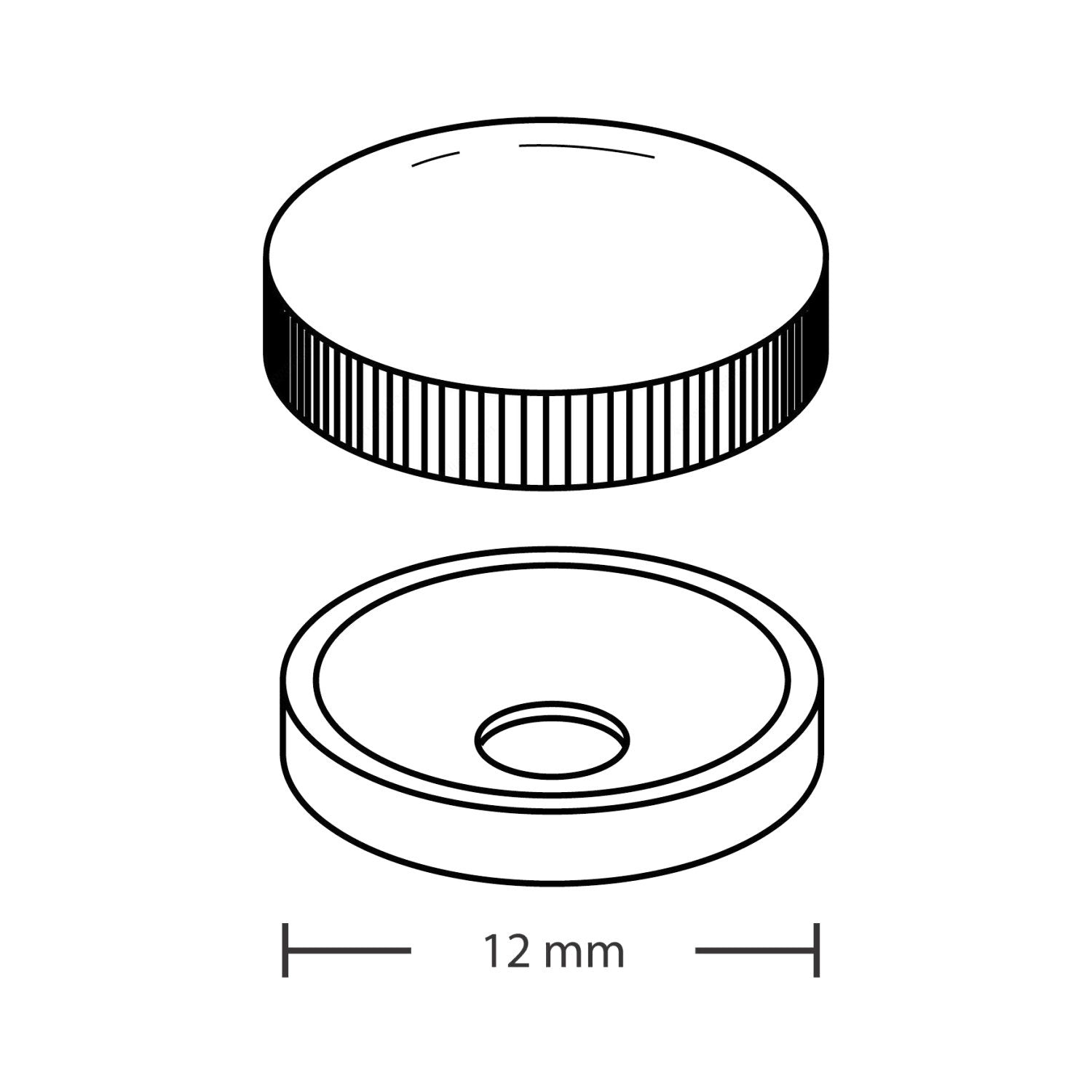 Rok Hardware - Juego de 10 tapas de rosca de metal avellanado de 15/32 pulgadas (12 mm) para tamaño #6 y #8