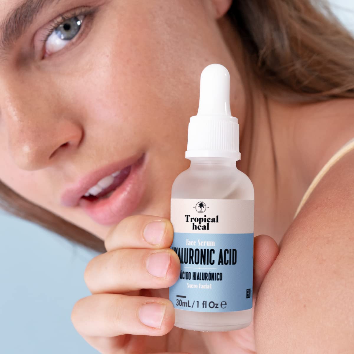 Serum Facial Tropical Heal Ácido Hialurónico Alta Concentración Hidratación 24 Horas y Elasticidad Cruelty Free