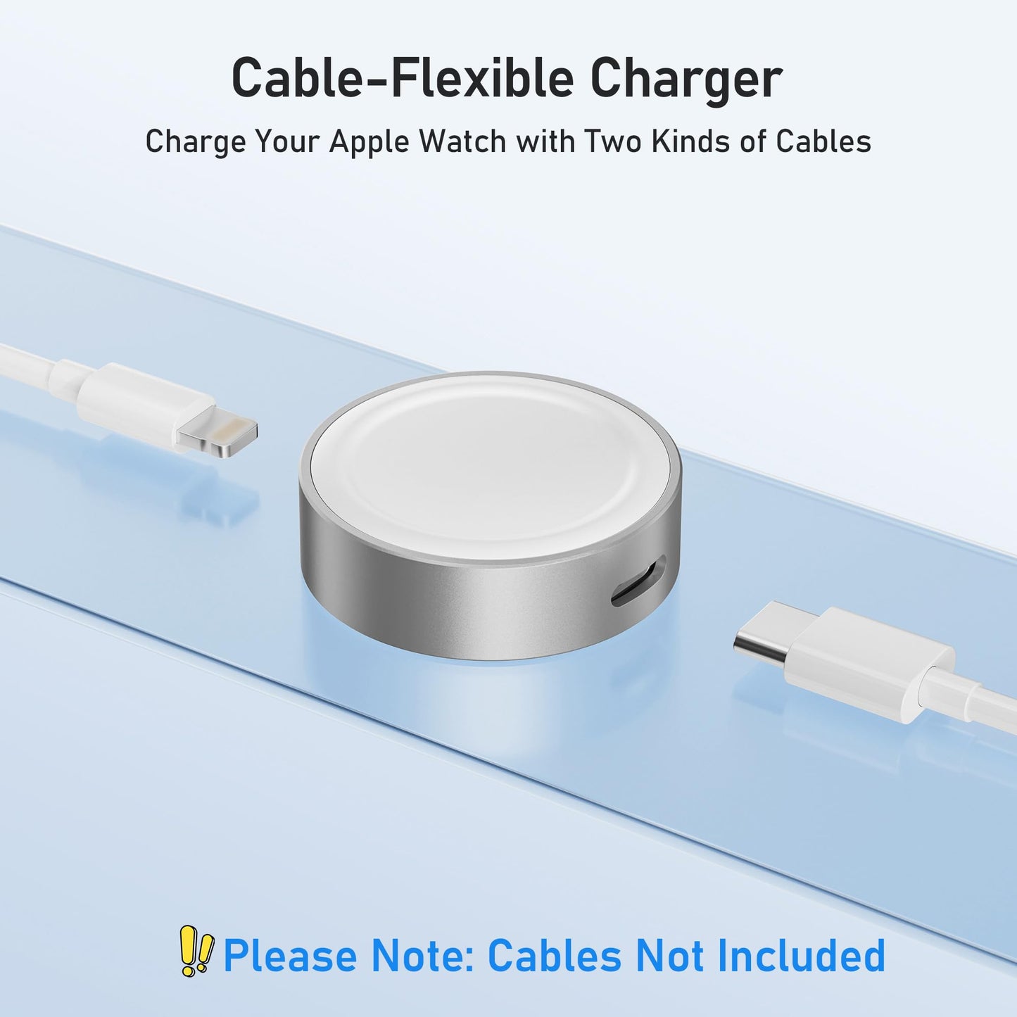 Elebase Adaptador De Carga Magnético para Apple Watch USBC & iOS, Cargador Inalámbrico Portátil para iWatch con USB C Y Puerto De Carga Compatible con iWatch Serie 11 9 8 7 6 Ultra SE 3 2,42/46/44mm