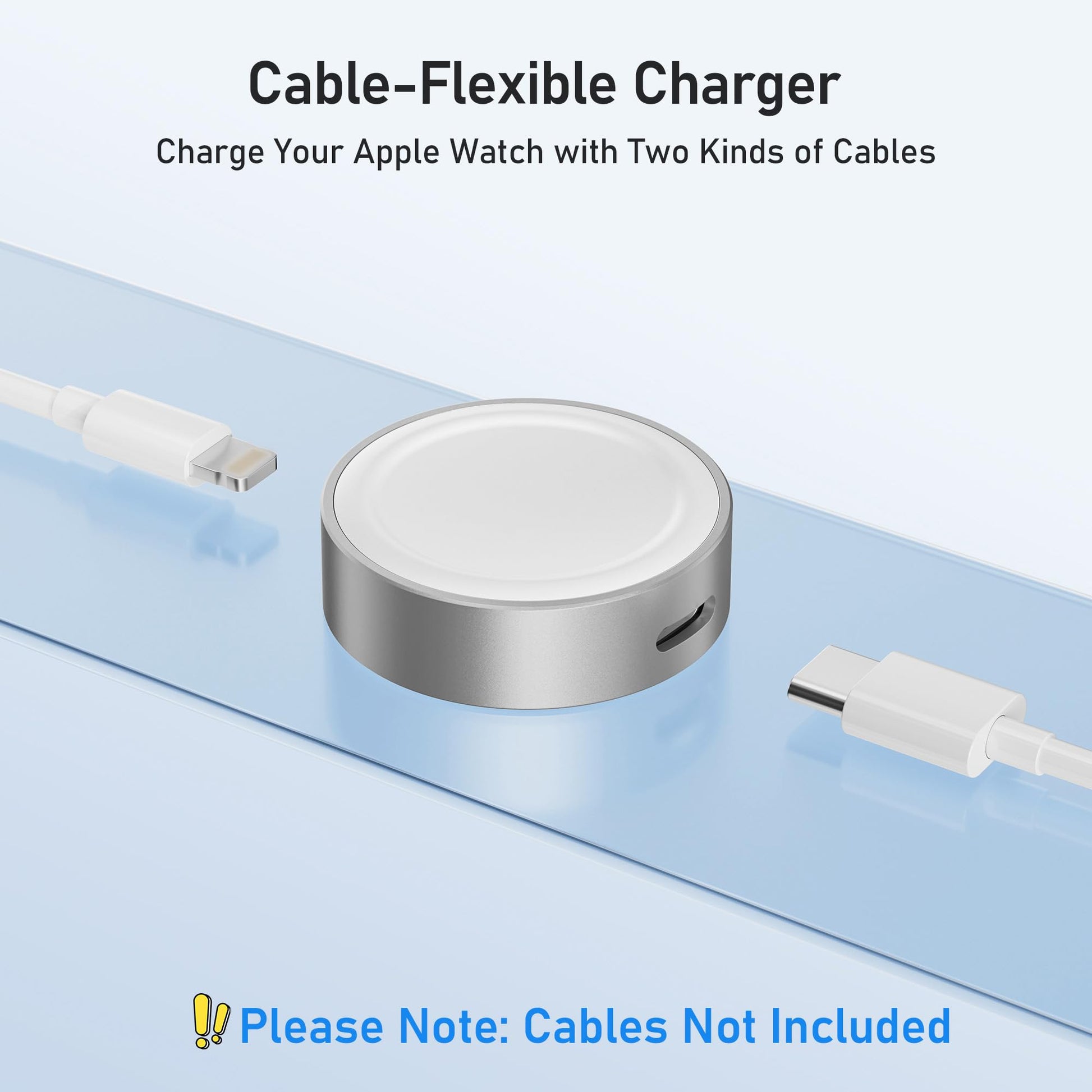 Elebase Adaptador De Carga Magnético para Apple Watch USBC & iOS, Cargador Inalámbrico Portátil para iWatch con USB C Y Puerto De Carga Compatible con iWatch Serie 11 9 8 7 6 Ultra SE 3 2,42/46/44mm