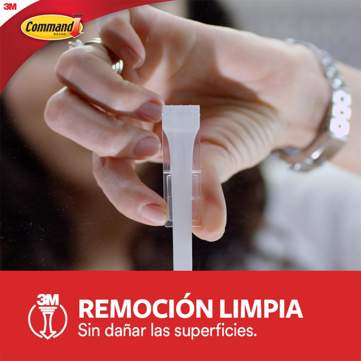 Command 3M Gancho Adhesivo sin dañar la superficie, Uso Interior, Mediano, Color Blanco, 8 piezas, Resiste hasta 1.3Kg.
