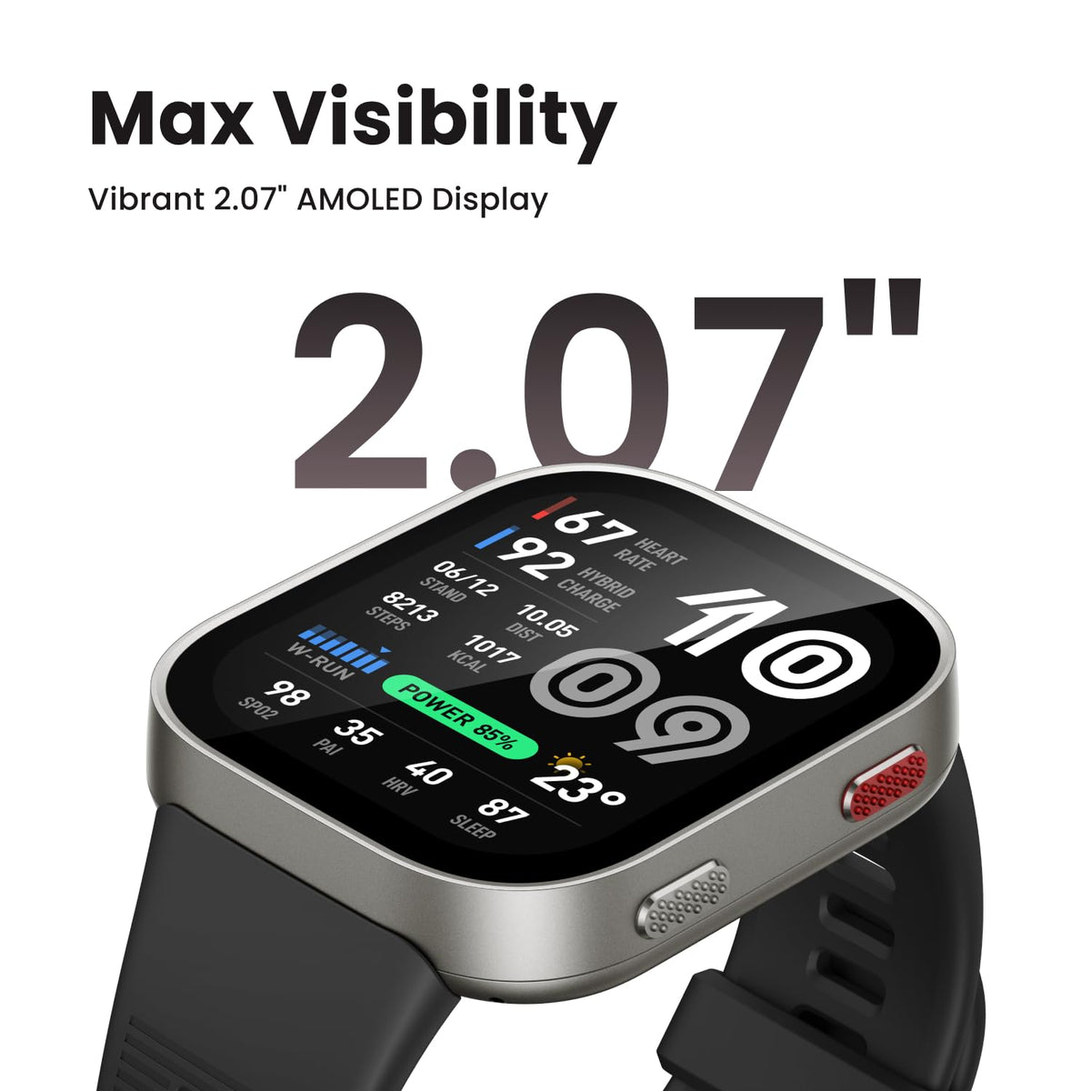 Reloj Inteligente Amazfit Bip MAX 46mm Negro con Pantalla AMOLED, GPS e IA