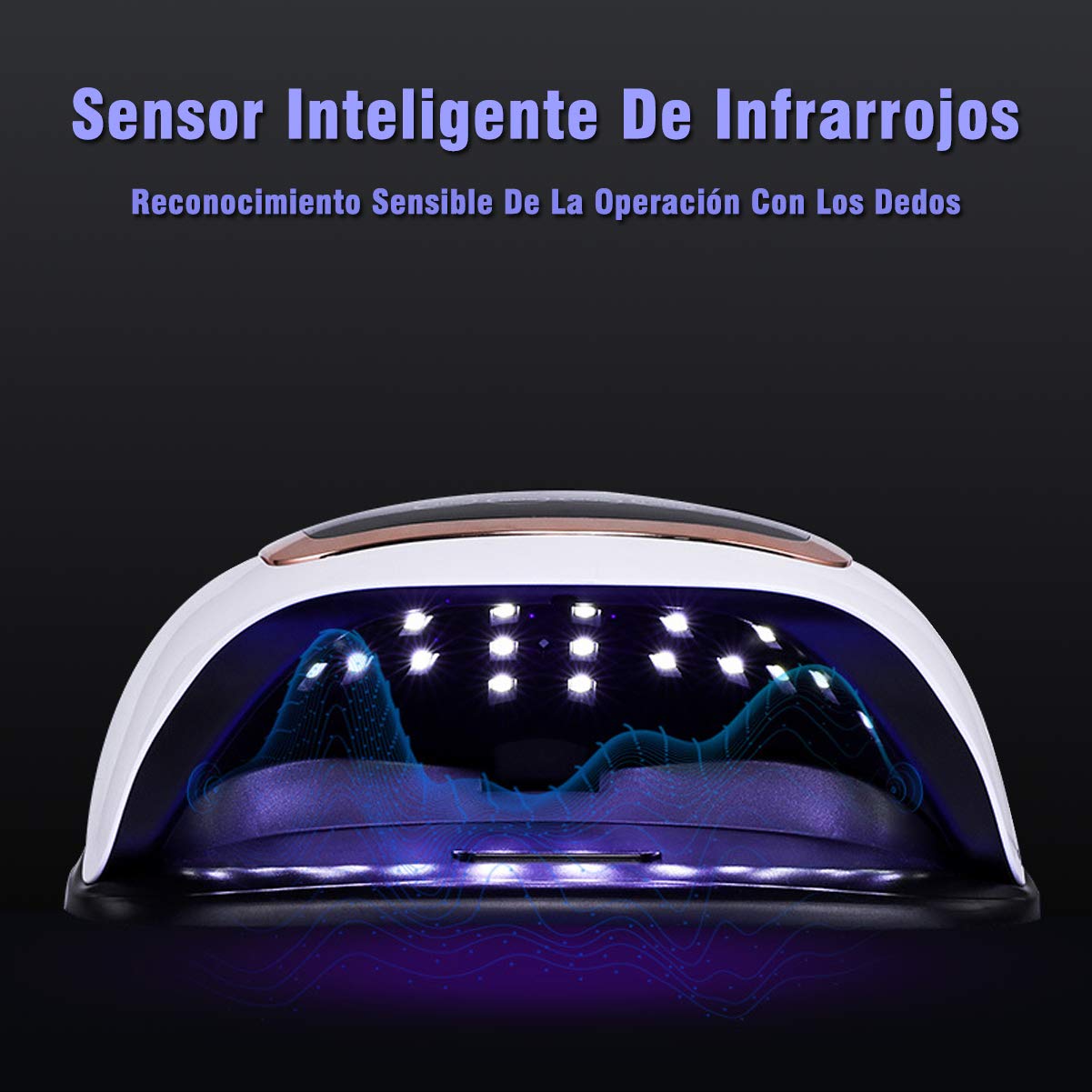 Lámpara de uñas LED de gel UV, lámpara de uñas LED UV de 168 W, secador de uñas para esmalte de gel con 4 configuraciones de temporizador, sensor automático y pantalla táctil LCD, lámpara de curado de luz de esmalte de gel profesional para uso en el hogar