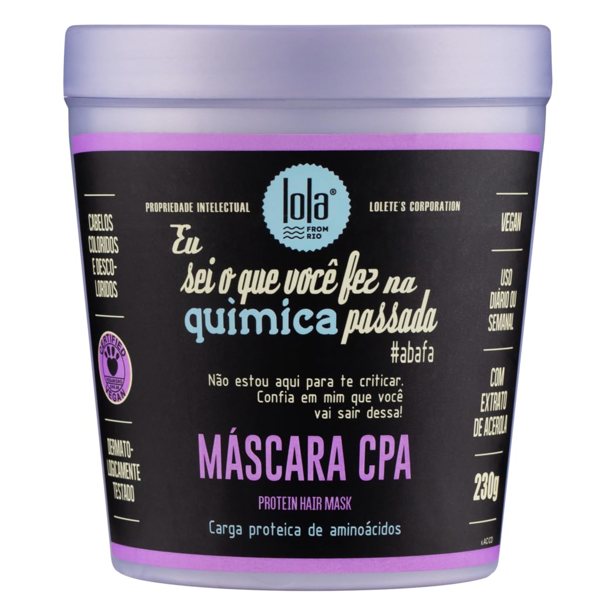 Linha Eu Sei o Que Voce Fez Na Quimica Passada Lola - Carga Proteica De Aminoacidos (CPA) Mascara 230 Gr â€" (I Know What You Did Last Treatment Collection - Amino Protein Charge (CPA) Mask Net 8.1 Oz)
