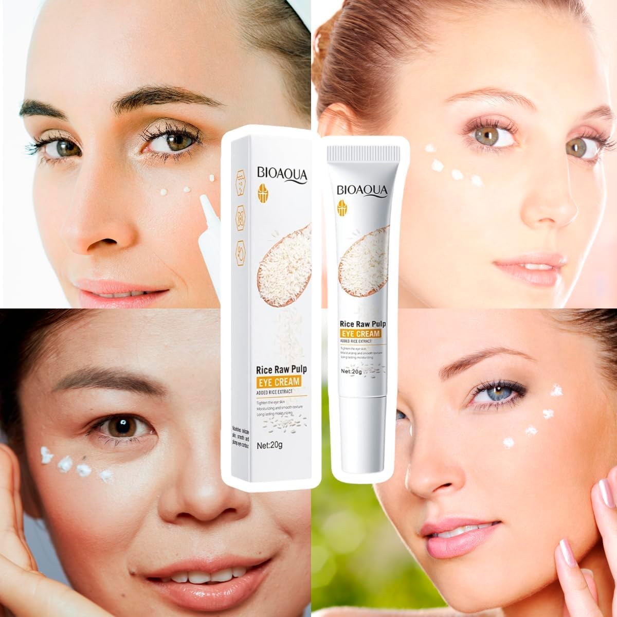 Set de Skincare Rice Raw Pulp Extracto de Arroz Humectante, Suaviza y Repara Piel Mixta para Día y Noche, Cuidado Facial Completo, 6 Unidades