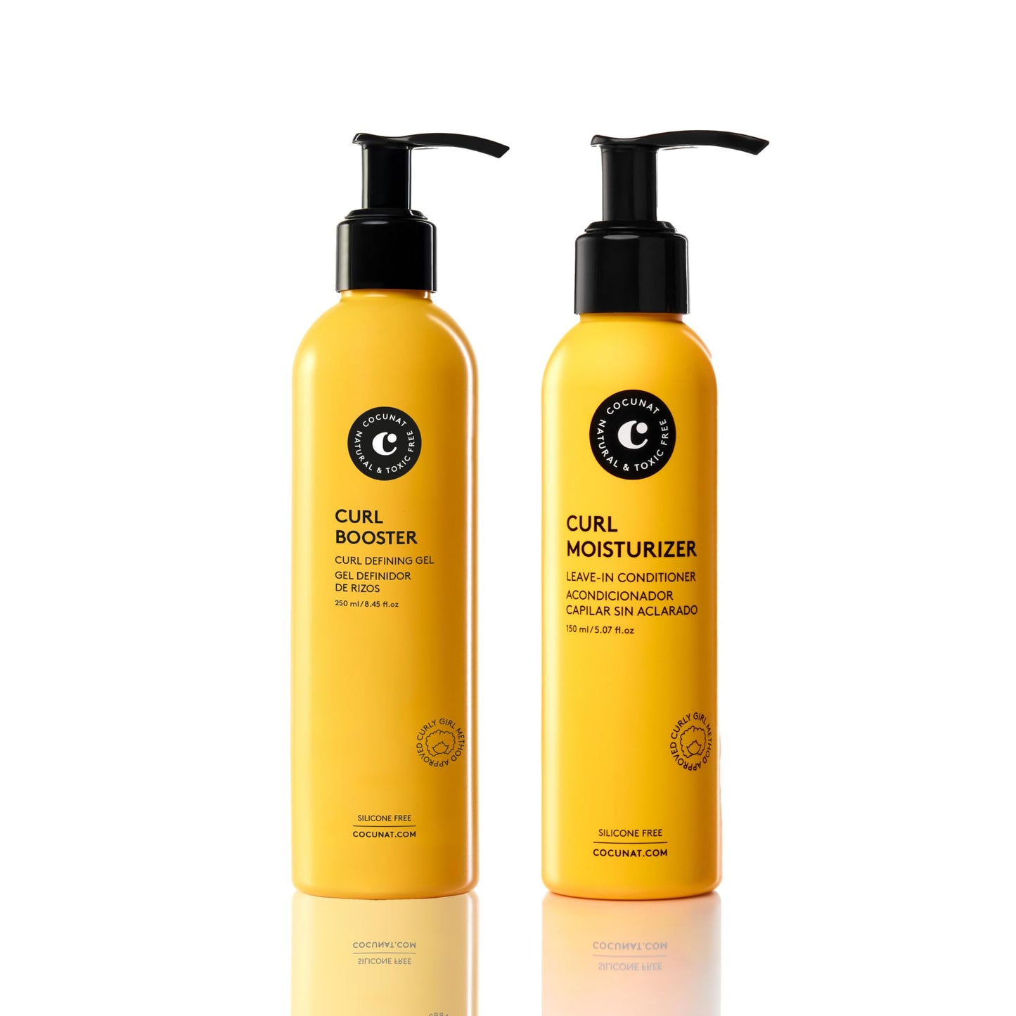 COCUNAT - Método Curly - Moisturizer Leave-in + Curl Booster - Activador de Rizos - Hidrata, Nutre, Fortalece, Elimina el frizz y Desenreda - 250ml+150ml