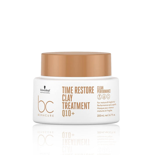 BONACURE - Time Restore Mascarilla Tratamiento de Arcila Q10+ 200 ml, Cuidado Intensivo del Cabello Maduro, Protege el Cabello y Cuero Cabelludo, Antienvejecimiento, Reactiva Cabello, Fórmula Vegana