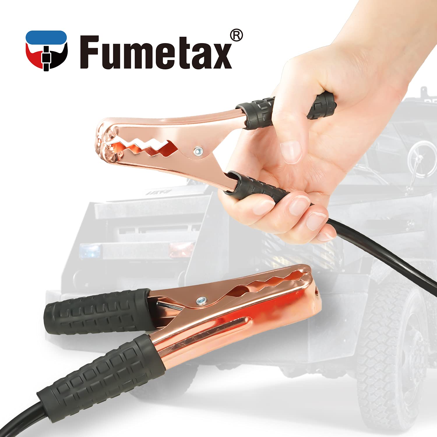 FUMETAX Cables pasa Corriente Cable de Puente para Batería Calibre 10 x 3.5m con Bolsa de Transporte (10 AWG x 3.5m), SW-81380102
