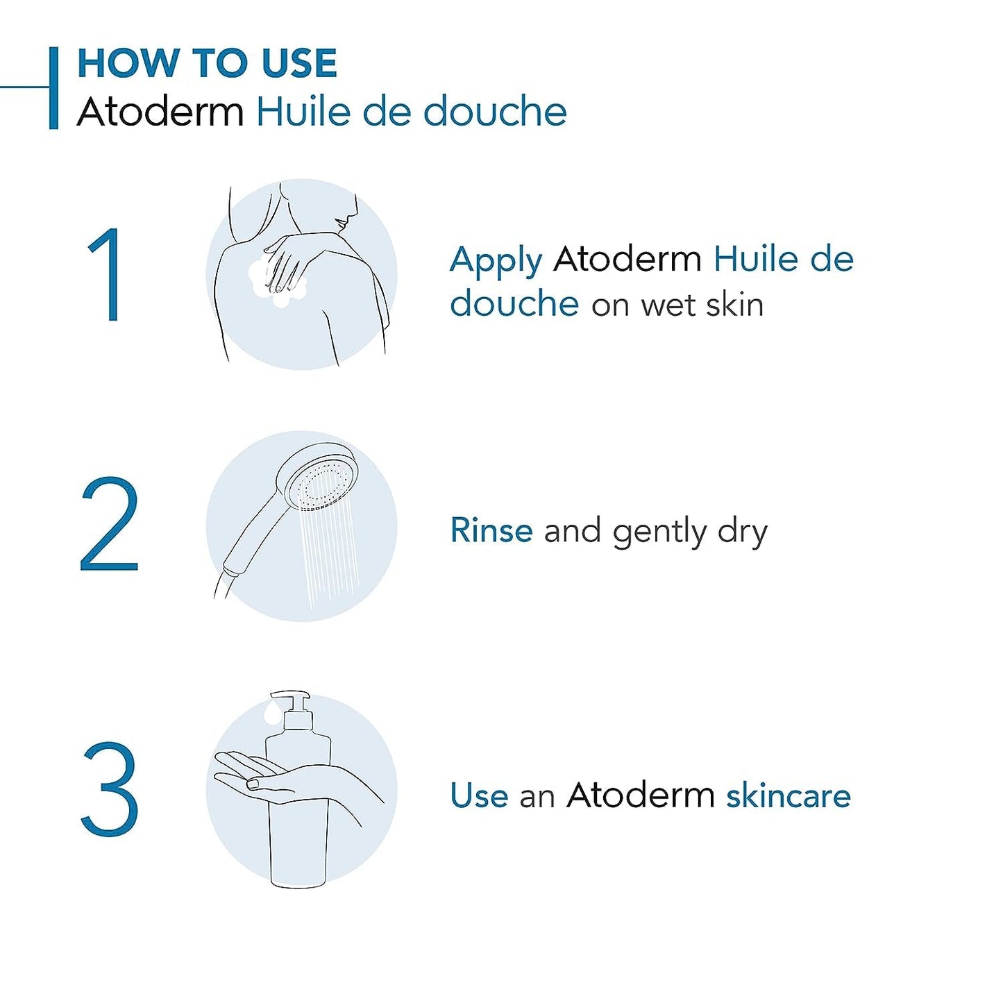 Bioderma Atoderm Hydrating Shower Body Oil for Dry Sensitive or Irritated Skin