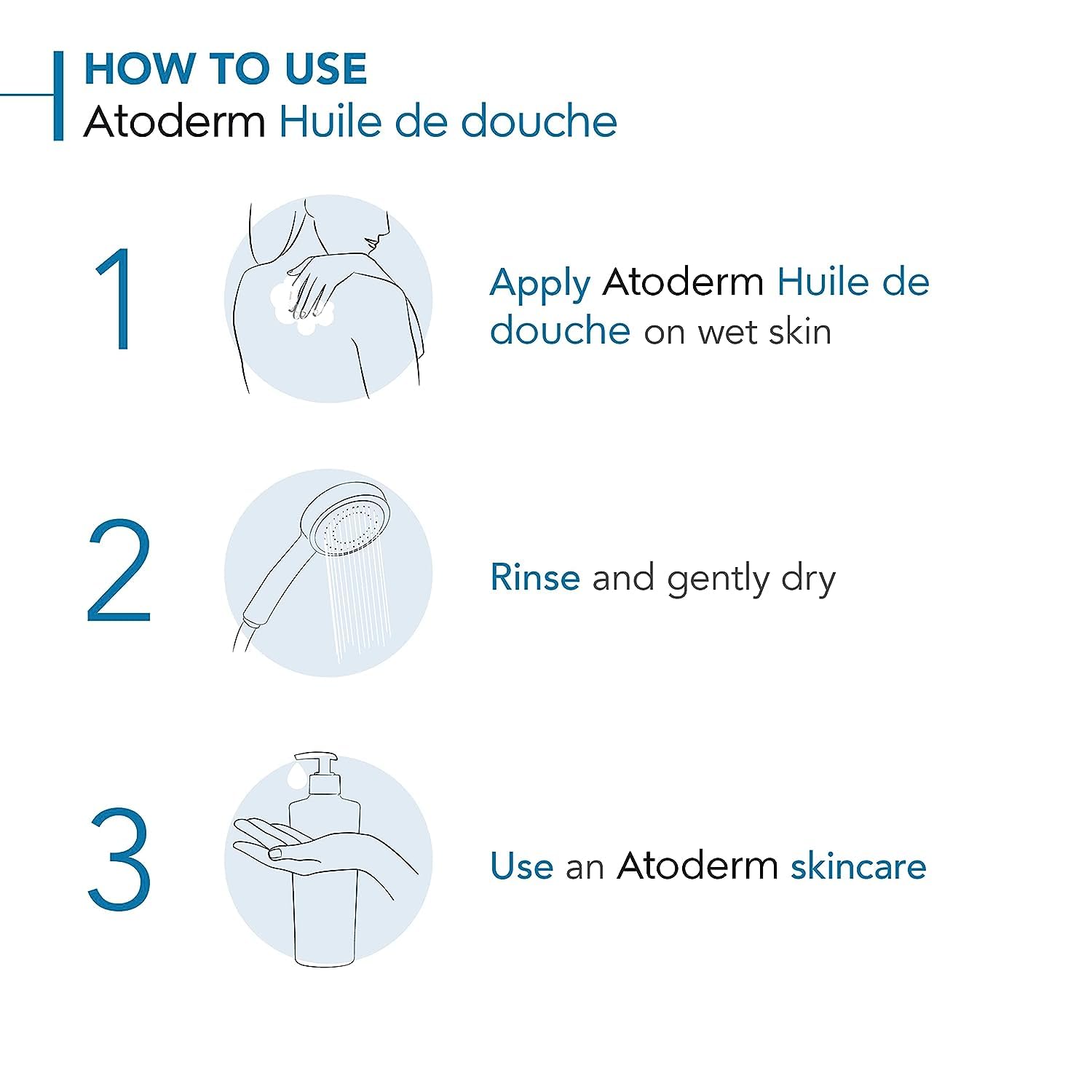 Bioderma Atoderm Hydrating Shower Body Oil for Dry Sensitive or Irritated Skin