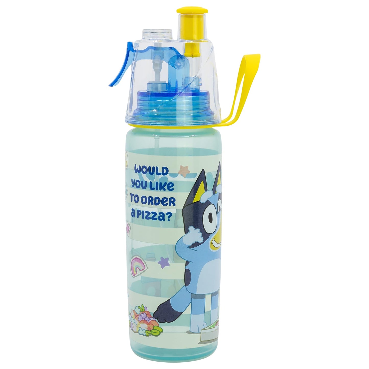 Stor – Botella de Agua para Niños con Spray y Sorbete 575 ml Bluey | Producto Oficial | Libre de BPA | A Prueba de Fugas | Tapa Segura | Sistema de Nebulización Refrescante