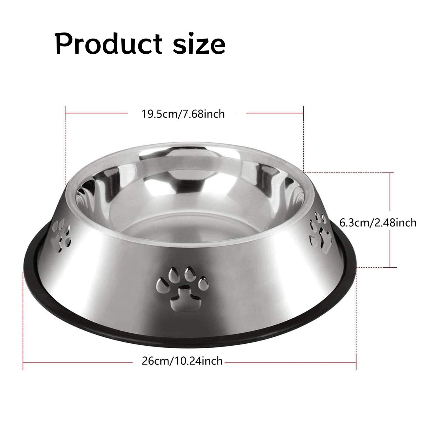 Plato para Mascotas XINYUICEAN Acero Inoxidable Apilable y Antideslizante para Perros y Gatos