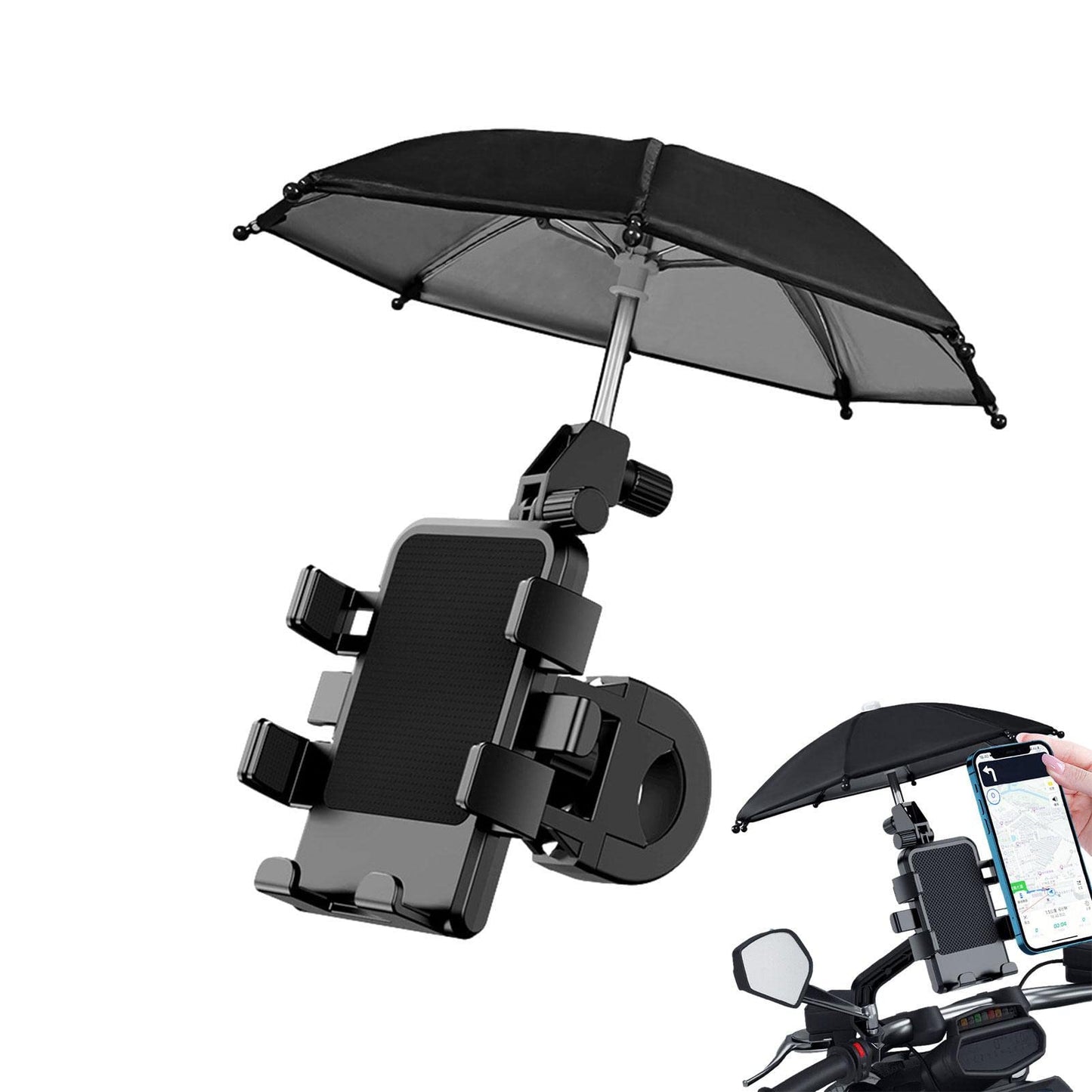 Paraguas de Teléfono PROIDL Solar para Bicicleta y Motocicleta, Manillar Giratorio 360 Grados