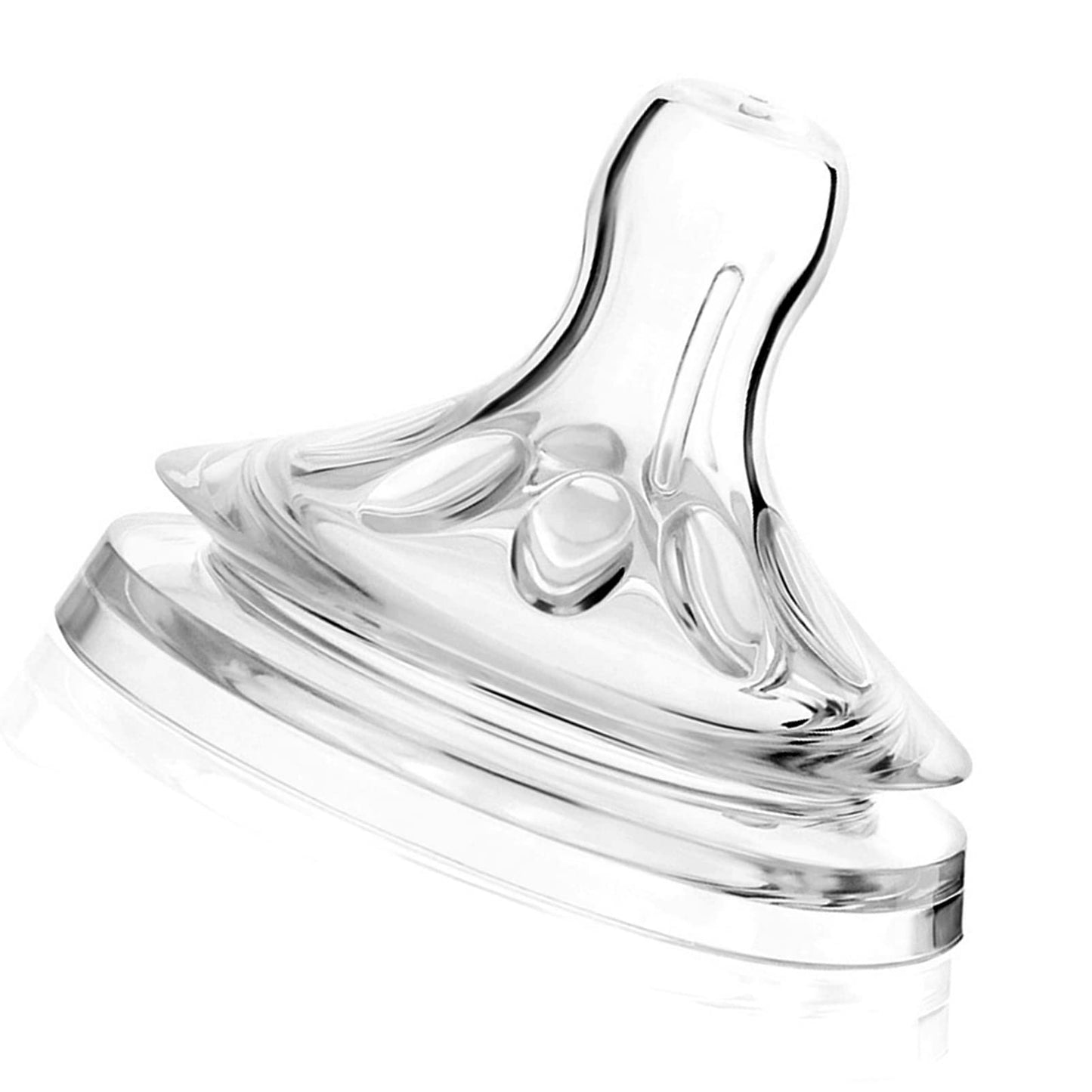 Tetinas de Silicona Suave Transparente Calibre Ancho con Diseño de Pétalos para Biberón 6-12 Meses