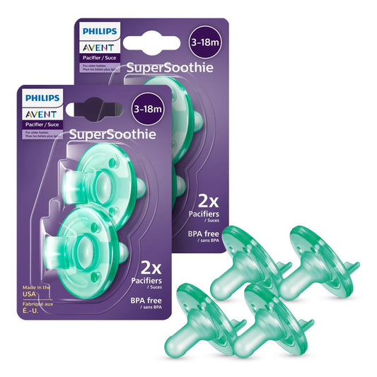 Chupón Philips AVENT Verde Paquete de 4 para 3-18 Meses