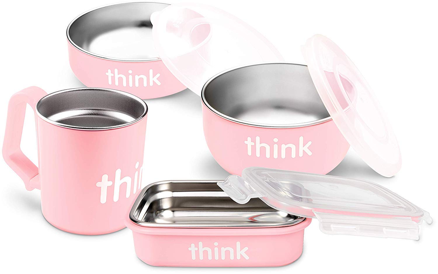 Juego de Alimentación thinkbaby Rosa Libre de BPA