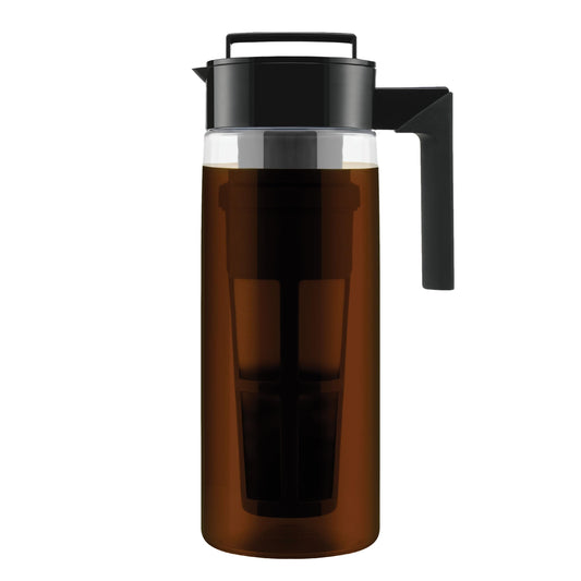 Cafetera Takeya Negro con Cierre Hermético y Mango de Silicona
