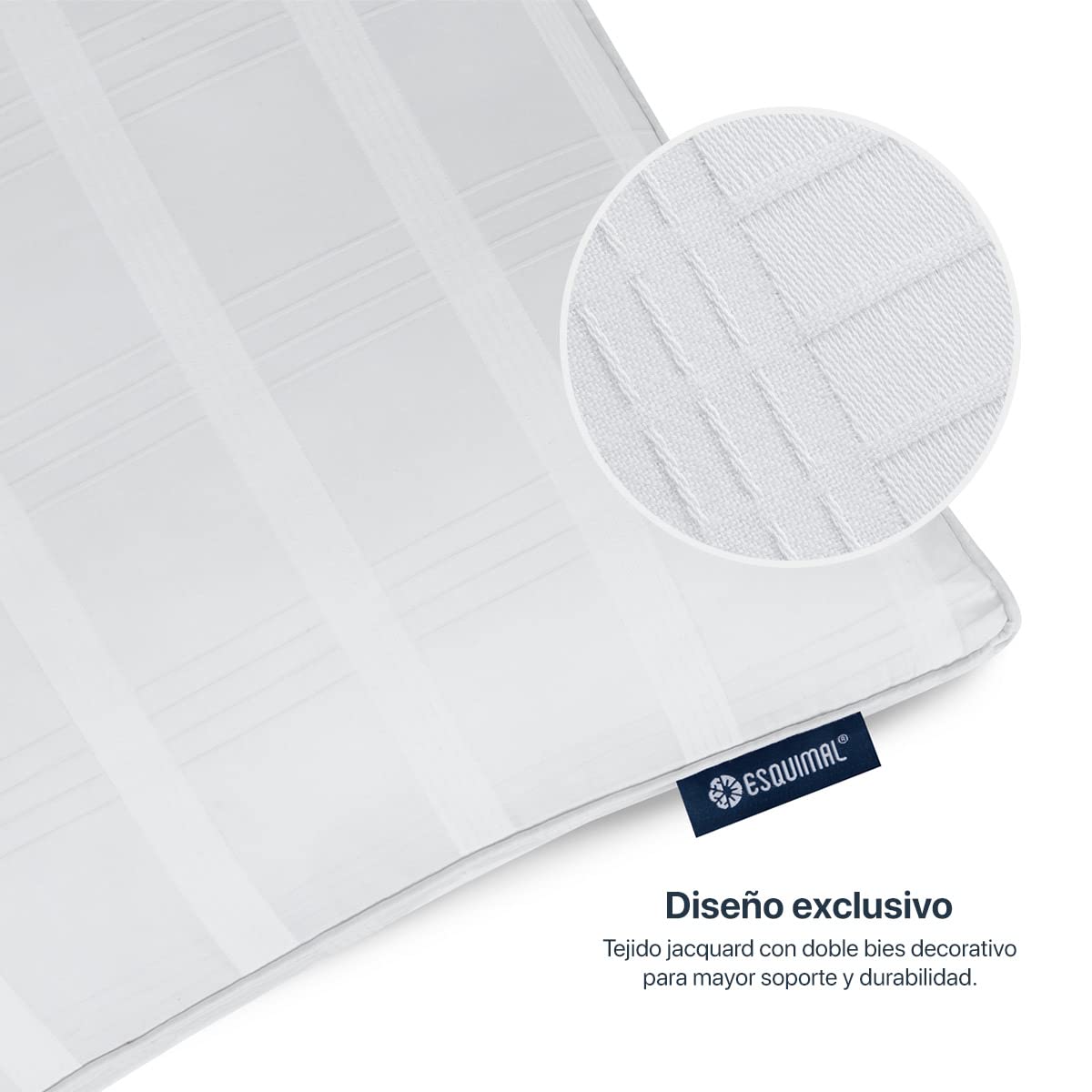 Almohadas Esquimal Blanco 100% Algodón con Relleno Tipo Down Alternative Hipoalergénica (Paquete de 2)